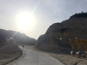 We literally had to pass through a road near a cliff